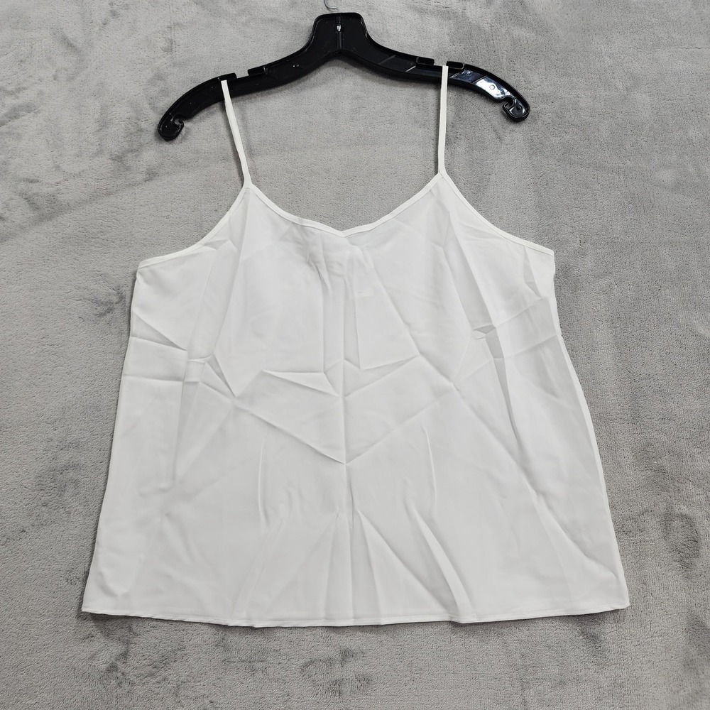 Vintage Cinema Etoile Top Womens S White Satin Camisole Tank Spaghetti Strap
